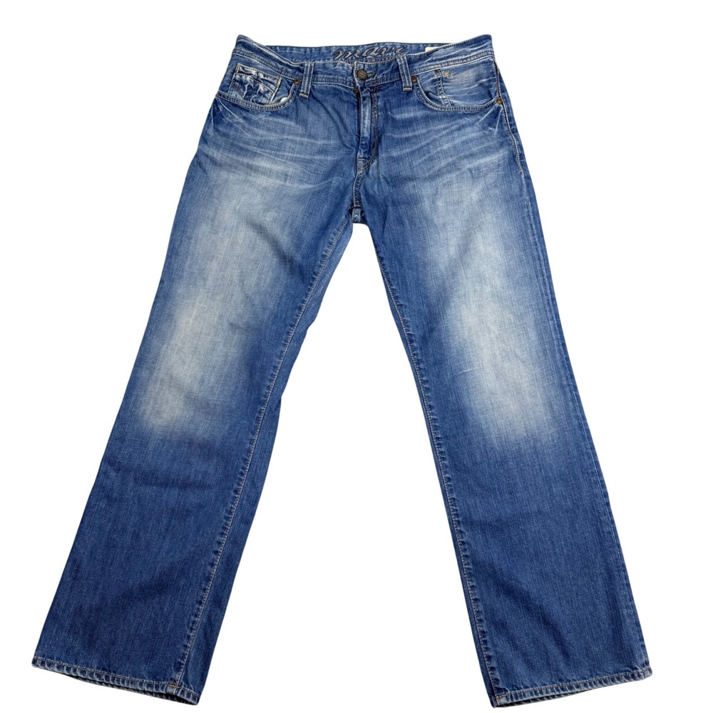 Mavi Josh Low Rise Easy Bootcut Jeans Mens 36x32 Blue Denim 00 450 12514